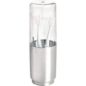 Metal Covered Holder Stand, Holds Regular and Electric Toothbrushes in Master